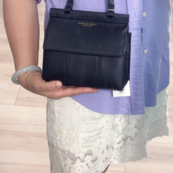 Tory Burch Block-T-Mini Satchel Handbag - Picture 2 of 9